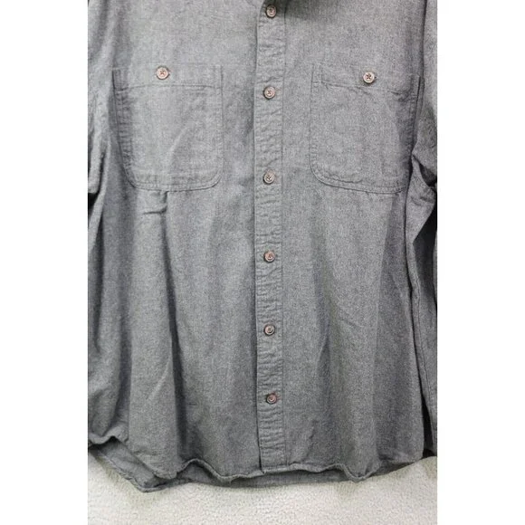 Duluth Trading Co. Long Sleeve Button Up Grey Shirt-Size 2XL-Relaxed Fit - Picture 2 of 10